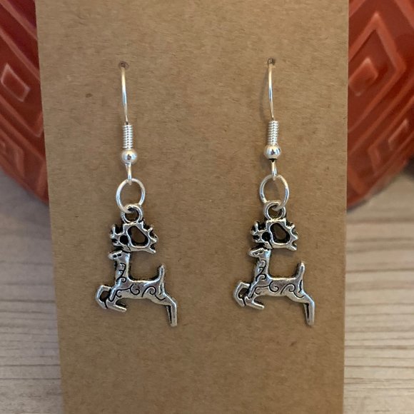 Reindeer Dangle Earrings - Picture 1 of 2